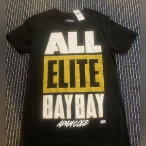 NWT Adam Cole Bay Bay AEW All Elite Black Wrestling Tees Shirt 100% Cotton